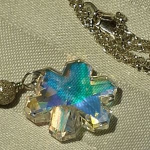 Crystal & Sterling Snowflake Necklace by Bejewel